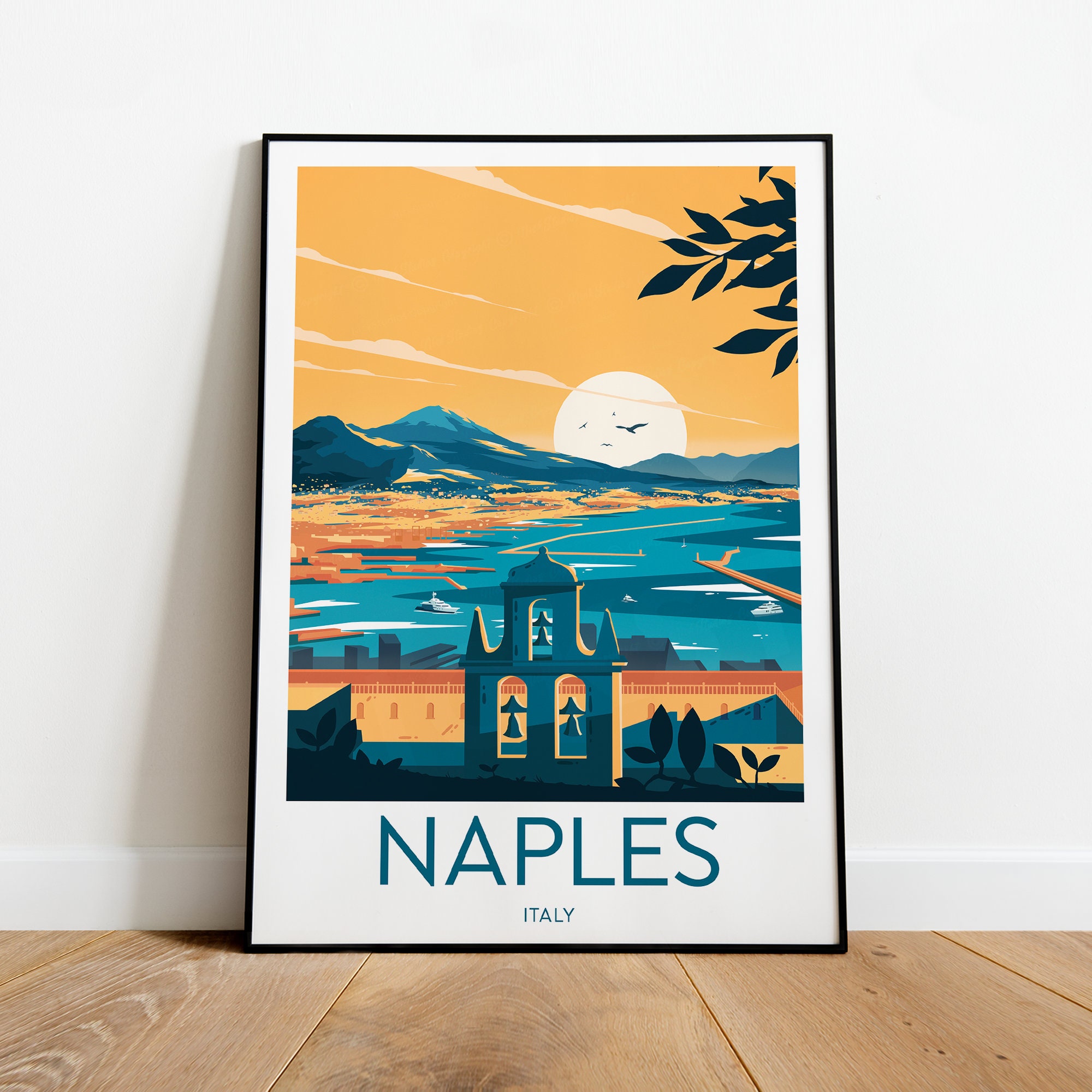 イタリア(ナポリ)のポスター ナポリ旅行プリント - イタリア、ナポリポスター、イタリアプリント