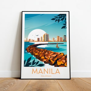 Manila travel print - Philippines, Manila poster, Philippines, Wall art, Birthday gift, wedding gift, Custom Text, Personalised Gift