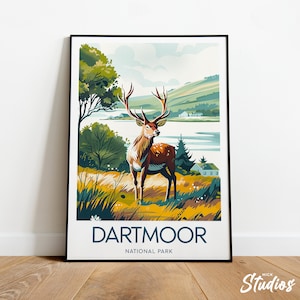 Dartmoor travel print - National Park, Devon print, Dartmoor Devon poster, Dartmoor artwork, wedding gift, birthday present, Custom Text