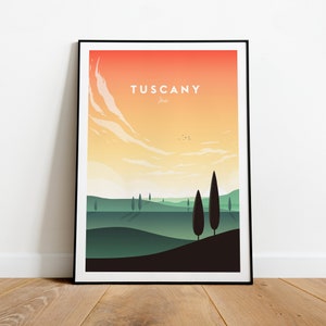 Tuscany traditional travel print - Italy, Tuscany print, Tuscany poster, Tuscany art, Italy print, Italy travel poster by NickStudios