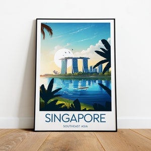 Singapore travel print, Singapore poster, Singapore print, Wedding gift, Birthday present, Custom Text, Personalised Gift