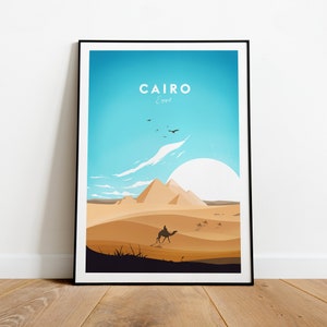 Cairo traditional travel print - Egypt, Cairo print, Cairo poster, wall art, birthday gift, wedding present, Custom Text, Personalised Gift