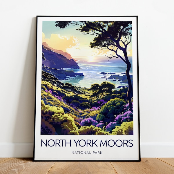 North York Moors travel print - National Park, North York Moors poster, North York Moors print,  Yorkshire, Wedding gift, Birthday present