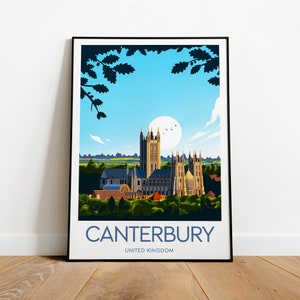 Canterbury travel print - United Kingdom, Canterbury poster, Canterbury artwork, travel posters, Wedding gift