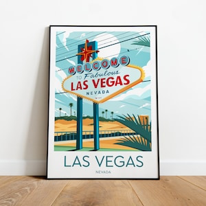 Impresión de viaje a Las Vegas - Nevada, texto personalizado, regalo personalizado