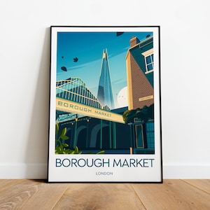 Borough Market travel print - London, Borough Market poster, London Bridge print, Wedding gift, Birthday present