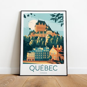 Québec travel print - Canada, Québec poster, Quebec print, Wedding gift, Birthday present, Custom Text, Personalised Gift