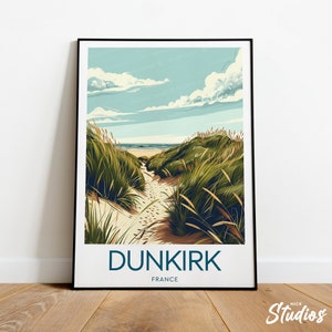 Dunkirk travel print - France, Dunkirk poster, Dunkirk artwork, Dunkirk France print, Wedding gift, Birthday present