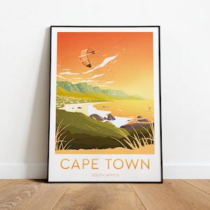 Impression de voyage au Cap - Afrique du Sud, affiche du Cap, affiche du Cap, Afrique du Sud, cadeau de mariage, anniversaire