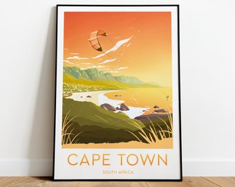 Cape Townl travel print - South Africa, Cape town print, Cape Town poster, South Africa, Wedding gift, Birthday