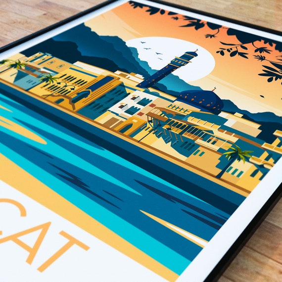 muscatページ① Muscat Travel Print - Oman, Muscat Poster, Muscat Print, Wedding