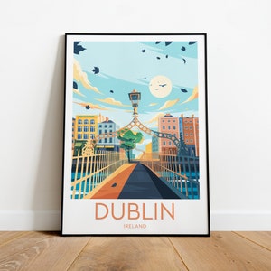 Dublin travel print - Ireland, Dublin poster, Wedding gift, Birthday present, Custom Text, Personalised Gift