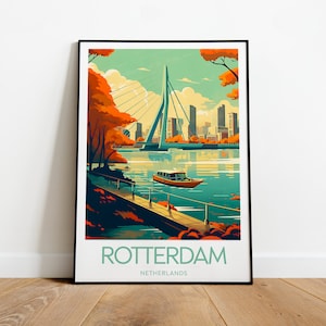 Rotterdam travel print - Netherlands, Rotterdam Poster, Birthday present, Wedding Gift, Custom Text, Personalised Gift