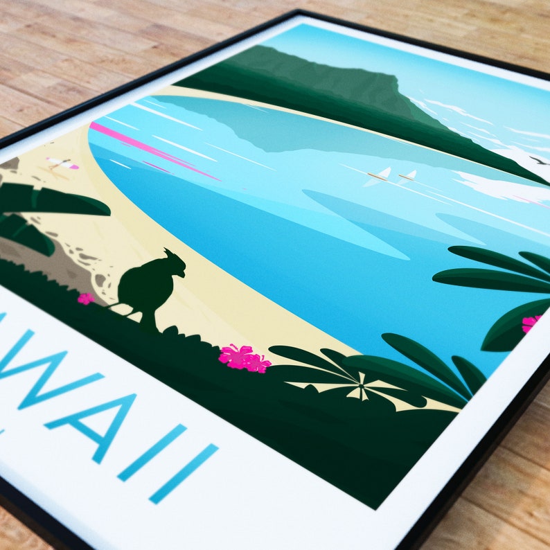 Hawaii Travel Print Oahu Hawaii Poster Oahu Print Etsy