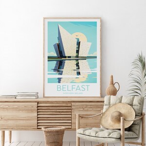 Affiche de voyage à Belfast Irlande du Nord Poster de voyage à Belfast, texte personnalisé, cadeau personnalisé image 5