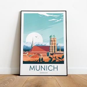 Munich travel print - Germany, Custom Text, Personalised Gift