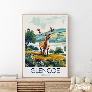 Glencoe-reisafdruk - National Nature Reserve, Glencoe-poster, Schotland-poster, Glencoe-kunstwerk, Huwelijkscadeau
