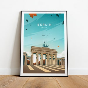 Berlin traditional travel print - Germany, Custom Text, Personalised Gift