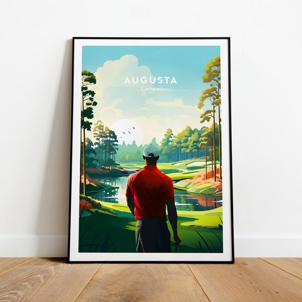 Impresión del Augusta National Golf Club - Georgia, cartel de Augusta, impresión de Masters, cartel de Masters, regalo de cumpleaños, texto personalizado, regalo personalizado