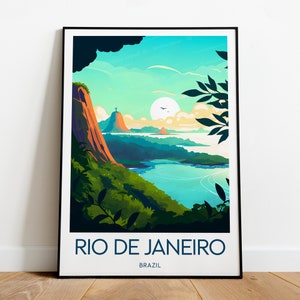 Rio de Janeiro travel print - Brazil, Rio print, Rio poster, Brazil poster, Birthday present, travel gift, Custom Text, Personalised Gift