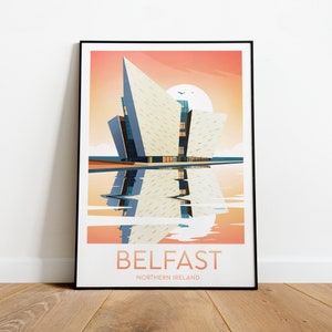 Belfast travel print - Northern Ireland, Custom Text, Personalised Gift