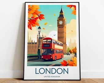 London travel print - United Kingdom, London poster, Big Ben print, Wedding gift, Birthday present, Custom Text, Personalised Gift