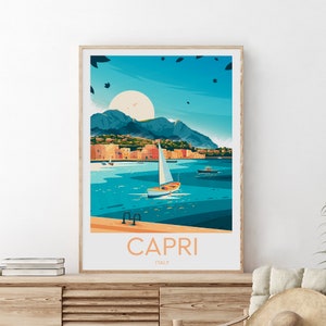 Capri travel print - Italy, Capri poster, Christmas present, Wedding gift, Birthday present, Custom Text, Personalised Gift