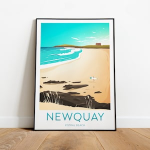 Newquay Reise Print - Cornwall, Newquay Druck, Newquay Poster, Cornwall Poster, Geburtstagsgeschenk, Hochzeitsgeschenk
