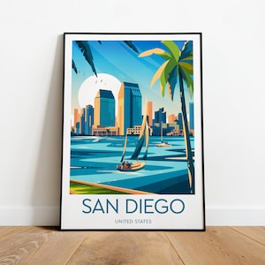 San Diego travel print - United States,  California poster, San Diego poster, Wedding gift, Birthday present, Custom Text, Personalised Gift