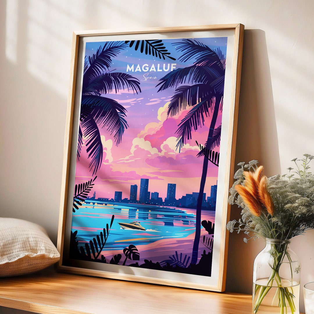 Magaluf Traditional Travel Print - Spain - Magaluf Art, Magaluf Poster ...