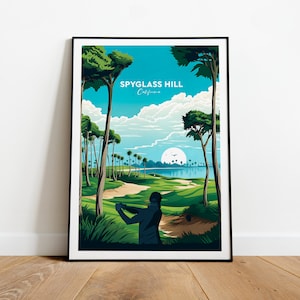 Spyglass Hill Traditioneller Golf Platz Druck - Kalifornien, Spyglass Hill Plakat, Geburtstagsgeschenk, Hochzeitsgeschenk
