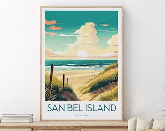 Sanibel Island travel print - Florida, Sanibel Island poster, Sanibel Island beach print, beach print, Birthday gift, Wedding present