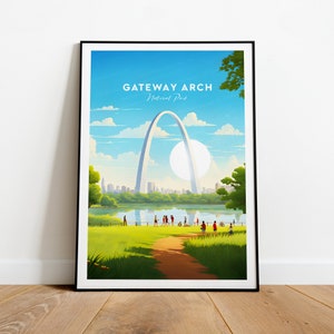 Gateway Arch traditional travel print - National Park, St. Louis poster , Missouri poster, Wedding gift, birthday present
