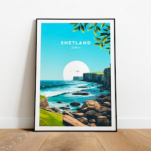 Shetland-Reisen - Schottland, Shetland-Inseln Poster, Shetland-Inseln Wandkunst, Geburtstagsgeschenk, Hochzeitsgeschenk