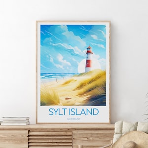 Sylt Island travel print - Germany, Sylt poster, birthday present, wedding gift, Custom Text, Personalised Gift
