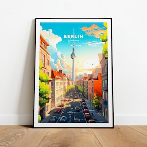 Berlin traditional travel print - Germany, Berlin poster, Germany travel art, Wedding gift, Custom Text, Personalised Gift