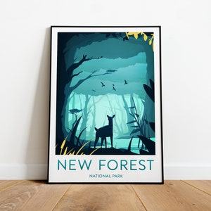 New Forest travel print - National Park, The New Forest poster, Wedding gift, Custom Text, Personalised Gift