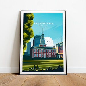 Impresión de viaje de Filadelfia - Estados Unidos, impresión de Filadelfia, póster de EE. UU., regalo de boda, texto personalizado, regalo personalizado