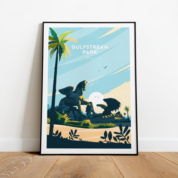 Gulfstream Park Traditional Racing Print Florida | Etsy