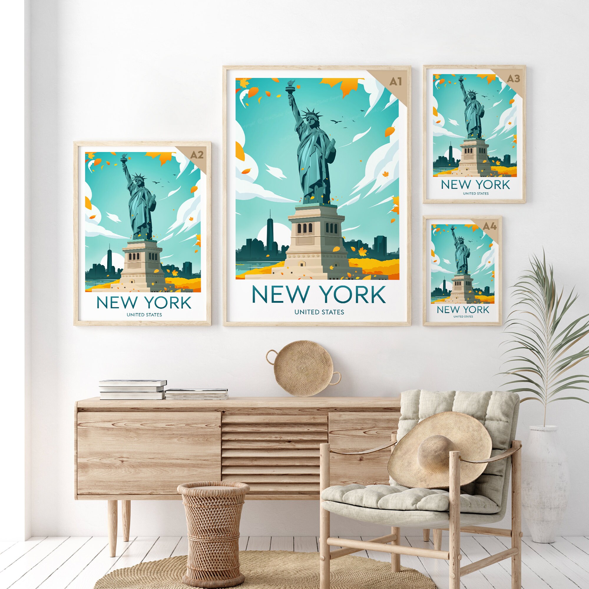 Discover New York City travel print - United States, Statue of Liberty, New York poster, Wedding gifts