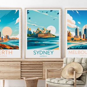 Impression de voyage à Sydney Australie, impression de Sydney, affiche de Sydney, impression d'Australie, cadeau de mariage, cadeau d'anniversaire image 3