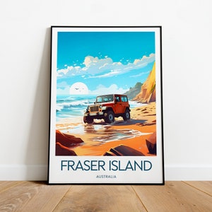 Fraser Island Reise Poster - Australien, Fraser Island Poster, Hochzeitsgeschenk, Geburtstagsgeschenk