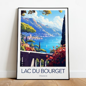 Lac Du Bourget travel print - France, Lac Du Bourget print, Lac Du Bourget poster, Lac Du Bourget art, Lac Du Bourget artwork