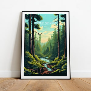 Impresión de viaje tradicional del Bosque de Dean - Gloucestershire, cartel del Bosque de Dean, regalo de cumpleaños, regalo de boda