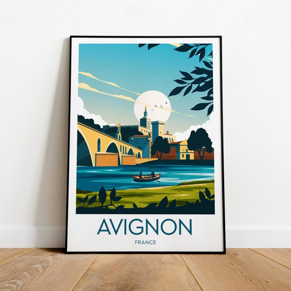 Avignon travel print - France, Avignon poster, France print, Wedding gift, Birthday present, Custom Text, Personalised Gift