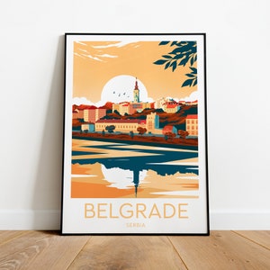 Belgrade travel print - Serbia, Belgrade poster, Belgrade artwork, Serbia poster, Wedding Gift, Custom Text, Personalised Gift