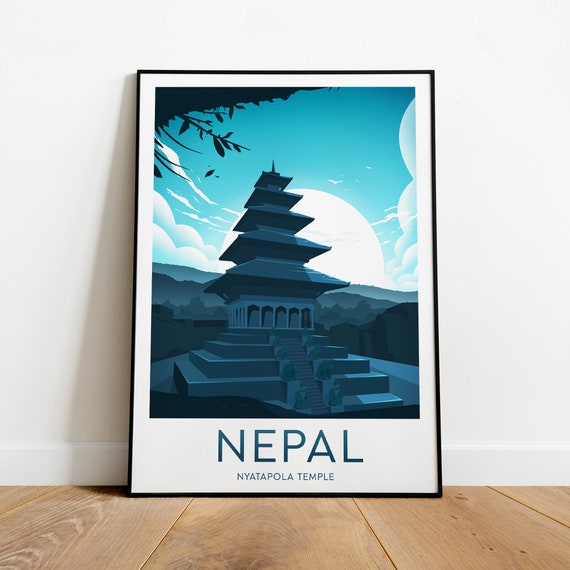 Nepal Travel Print Nyatapola Temple, Nepal Print, Nepal Poster, Wall Art,  Birthday Present, Wedding Gift, Custom Text, Personalised Gift - Etsy