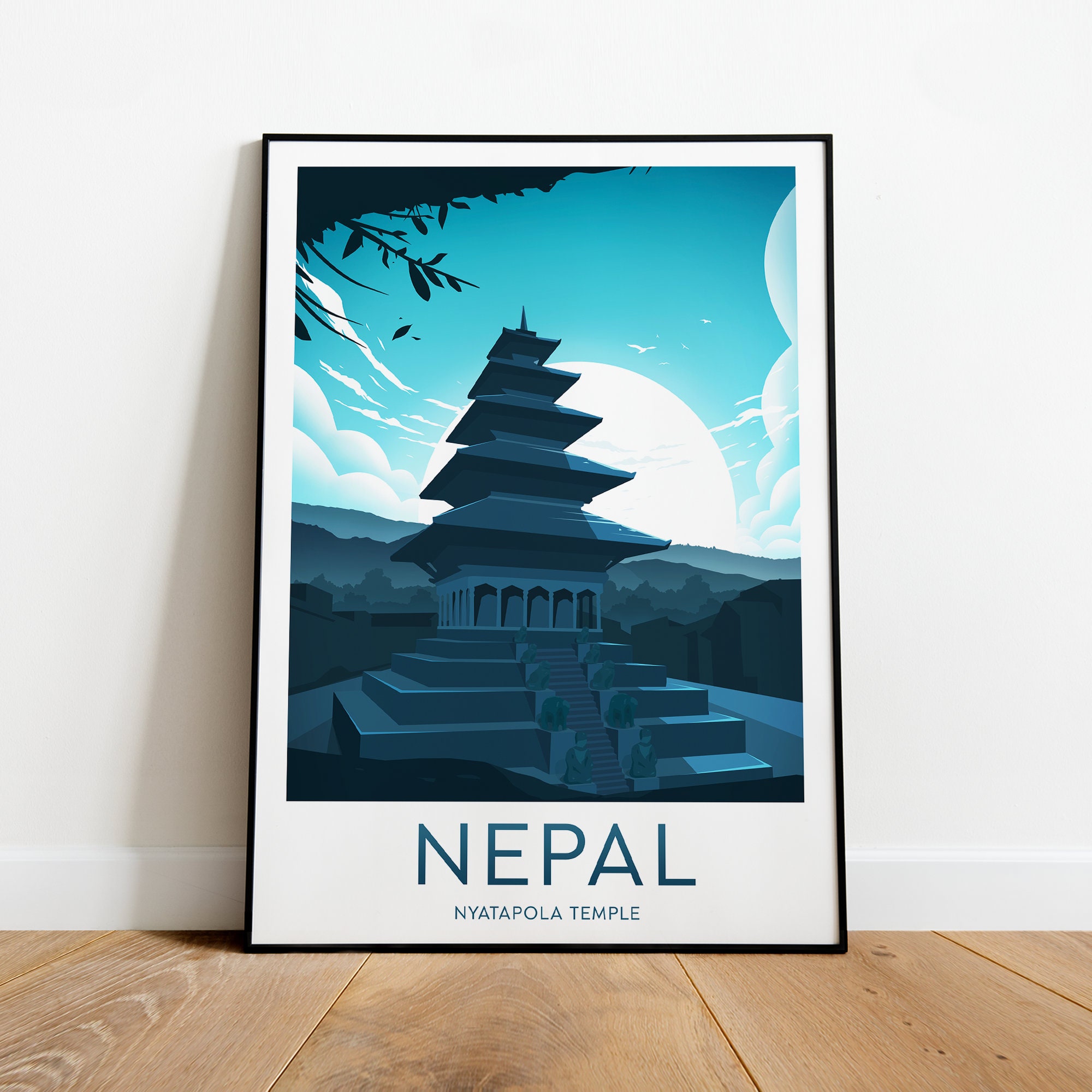 Nepal Travel Print Nyatapola Temple Nepal Print Nepal Etsy UK