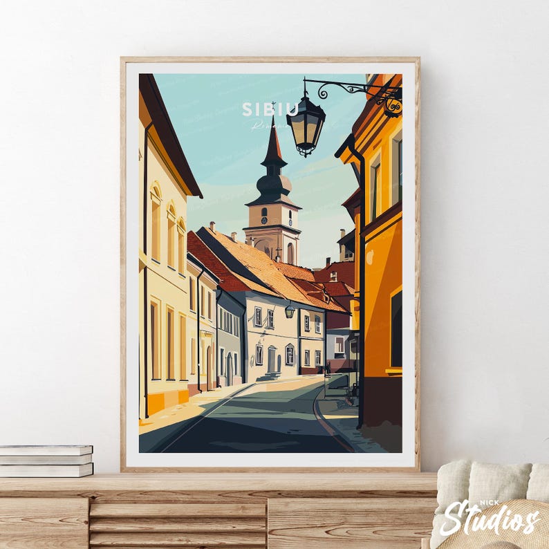 Sibiu Traditional Travel Print Romania, Sibiu Print, Sibiu Poster