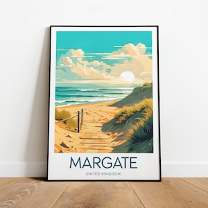 Margate travel print - Uk, Margate print, Margate poster, Wedding gift, Birthday present, Custom Text, Personalised Gift